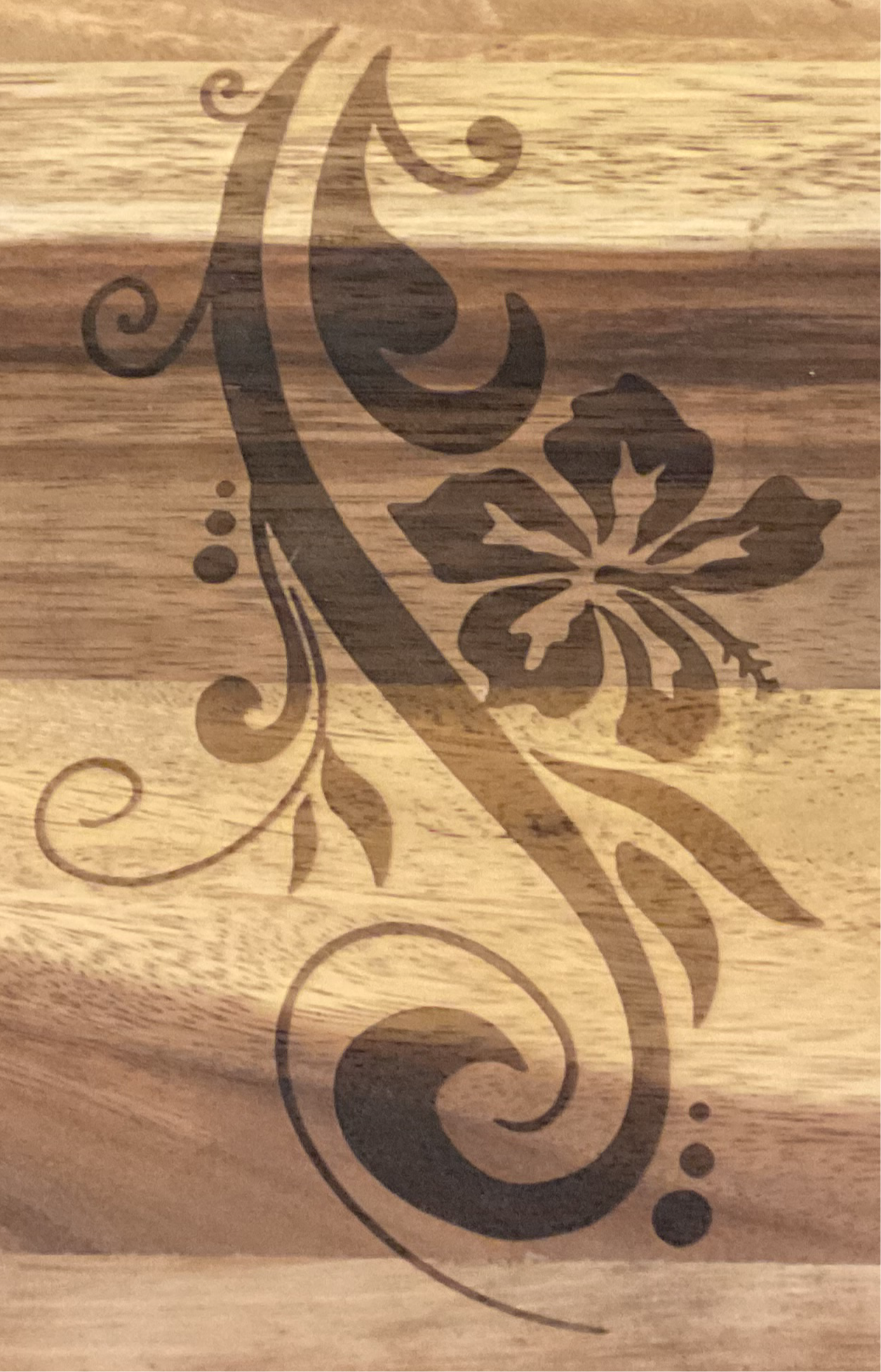 Laser Engraved Cutting Board Flowers