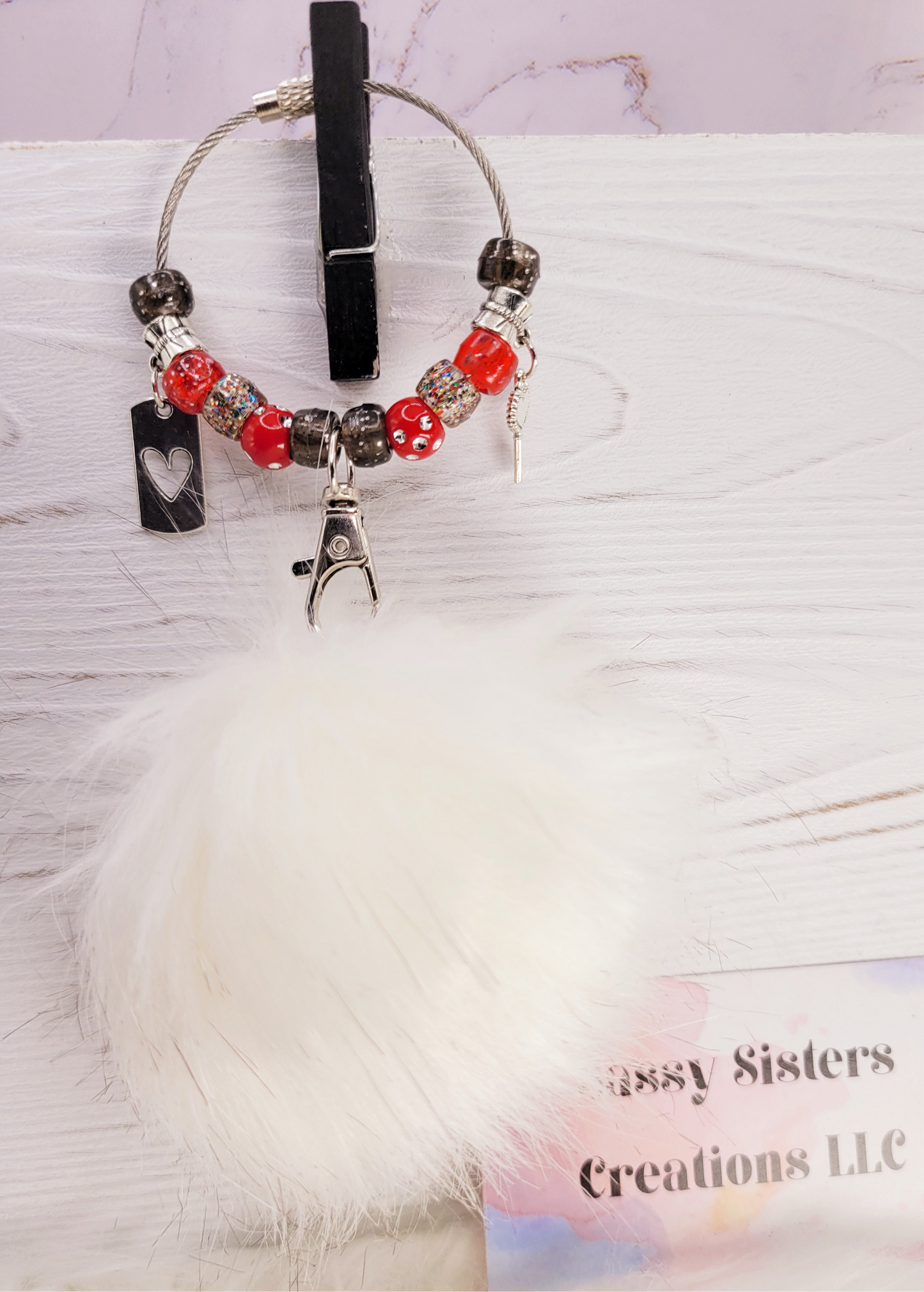 Beaded Keychain Backpack Charm