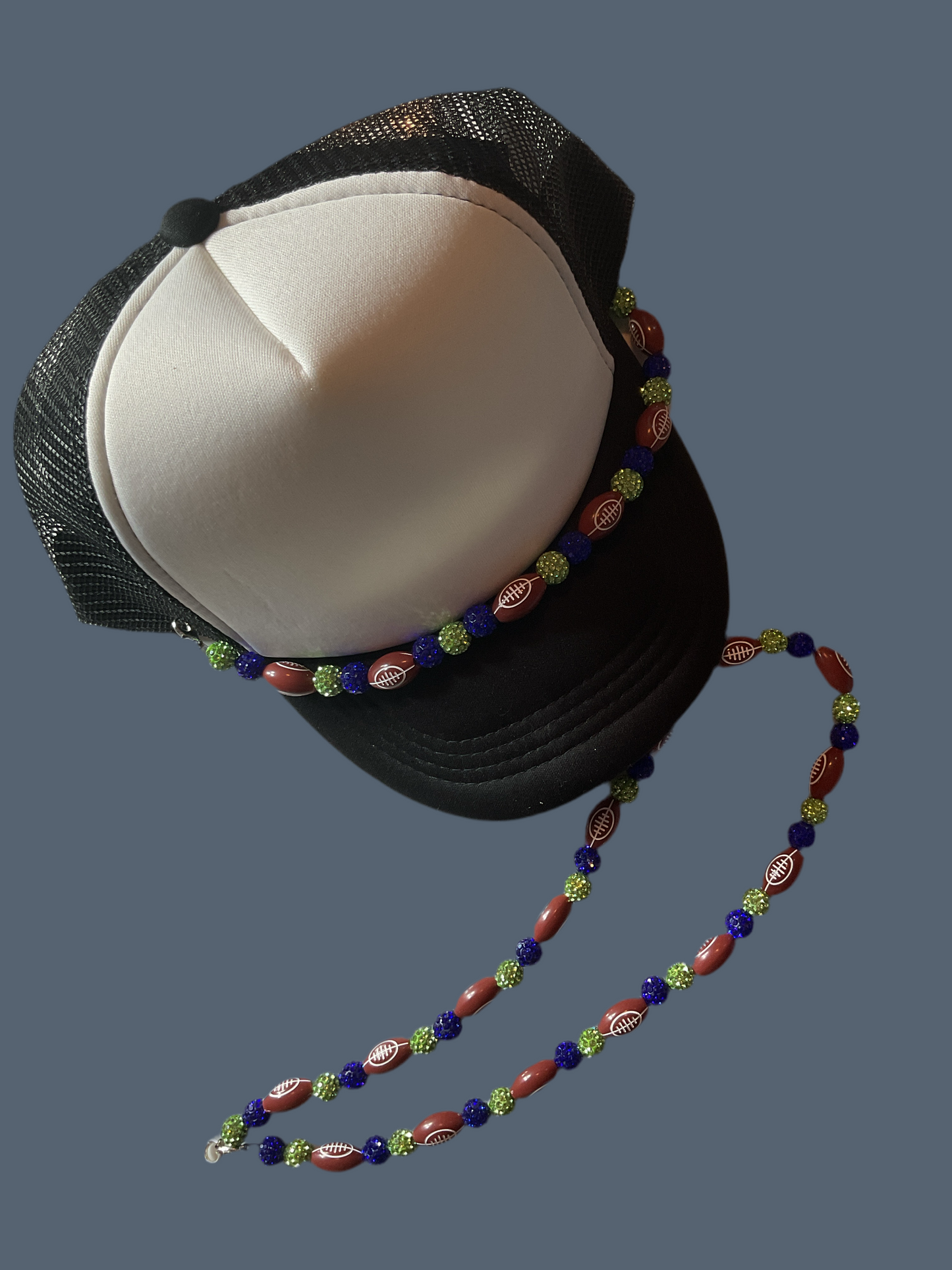 Trucker Hat Accessories “Seahawks" colors necklace and trucker hat chain