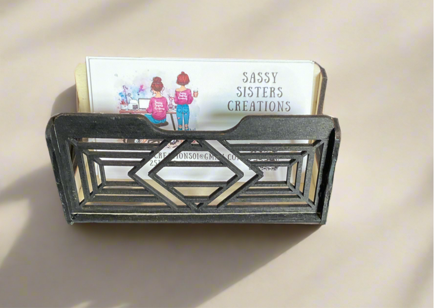 Laser engraved business card holder
