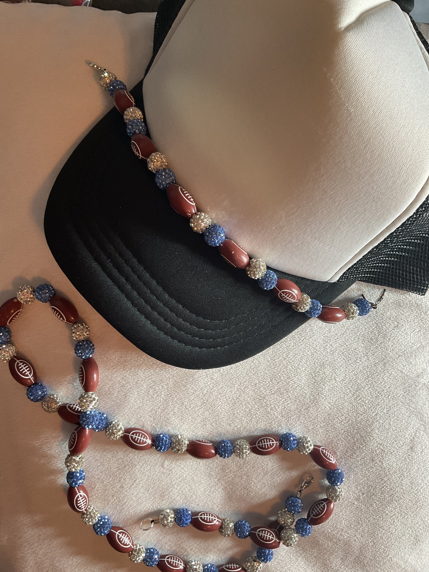 Trucker Hat Accessories “Detroit Lions" COLORS necklace and trucker hat chain