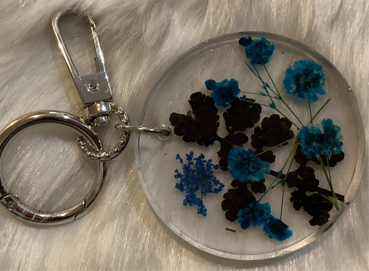 Resin Key chain Dried Floral
