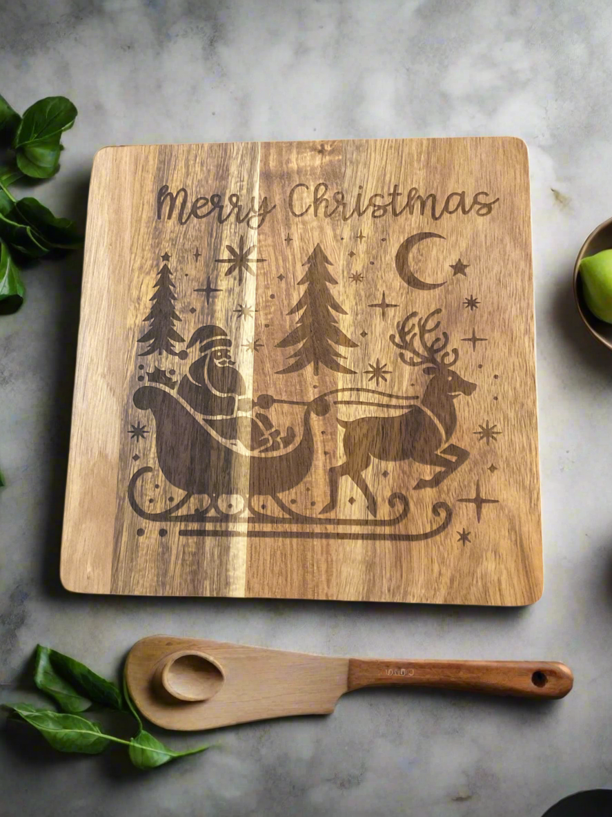 Clearance Laser Engraved Christmas cutting board