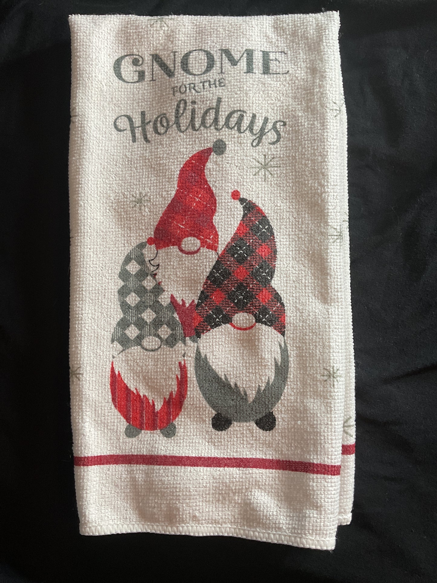 Clearance Fabric Gnome tea towel