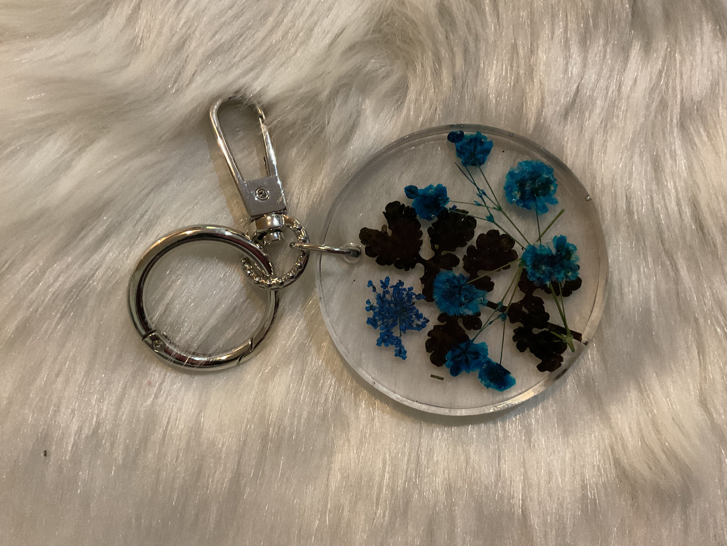 Resin Key chain Dried Floral
