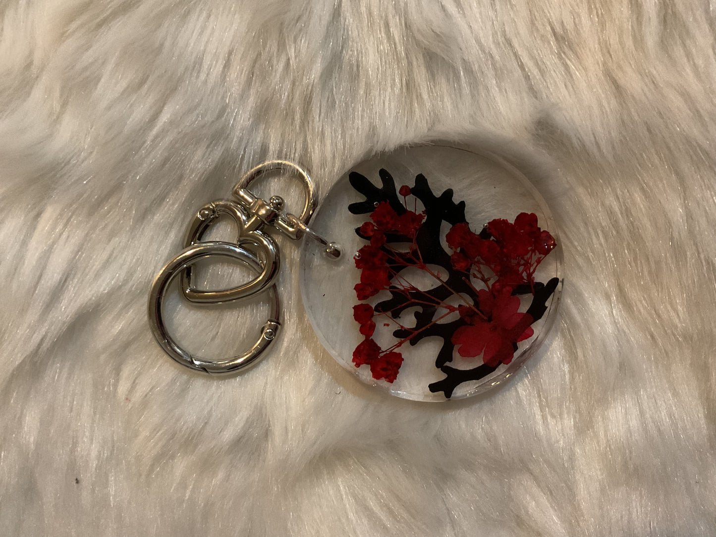 Resin Key Chain Dried Floral