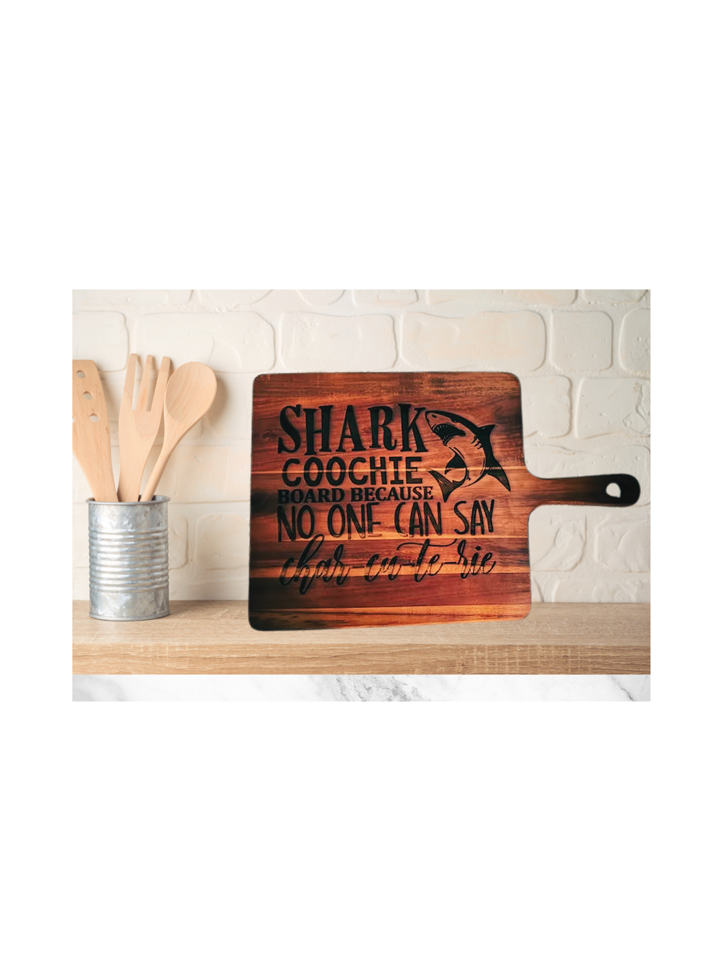 Laser Engraved Cutting Board Shark