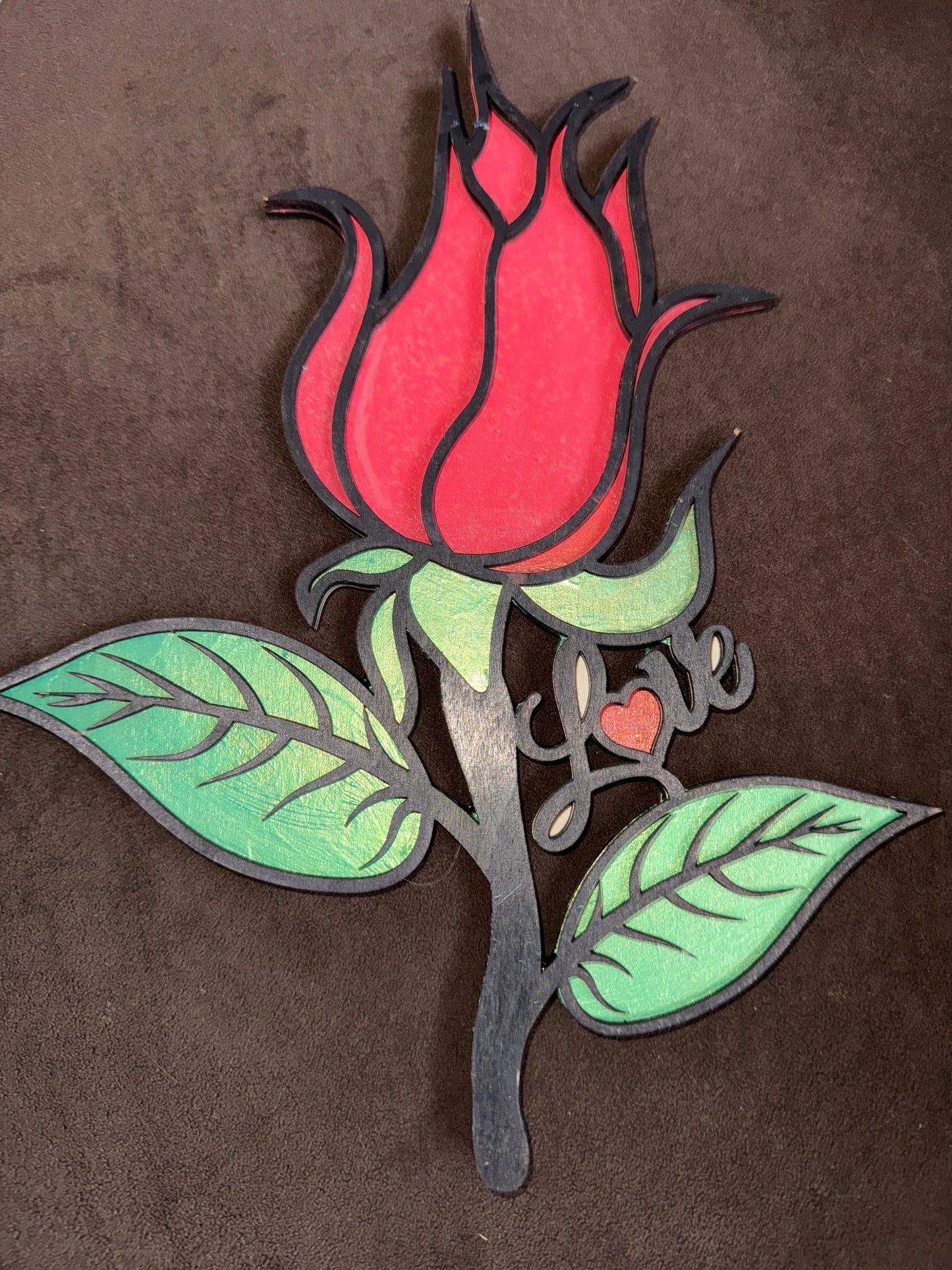 Laser Engraved Layered Rose