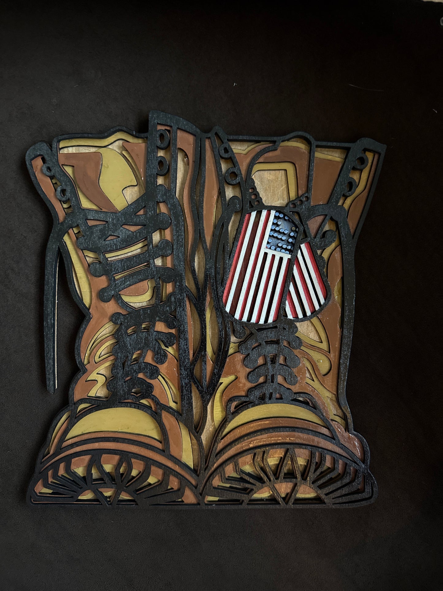 Laser Military Boot Decor