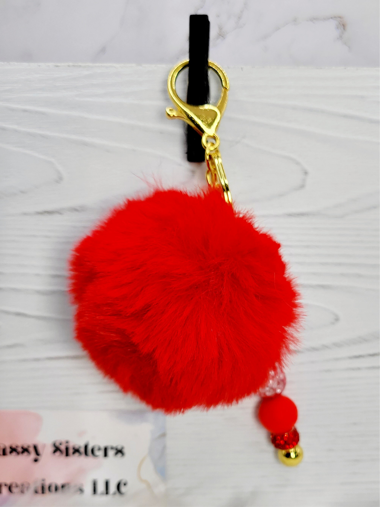 Beaded/Pom -Pom Keychain