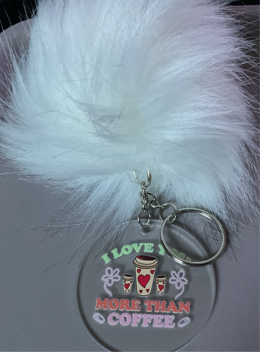 Keychain ( Pom Pom White)