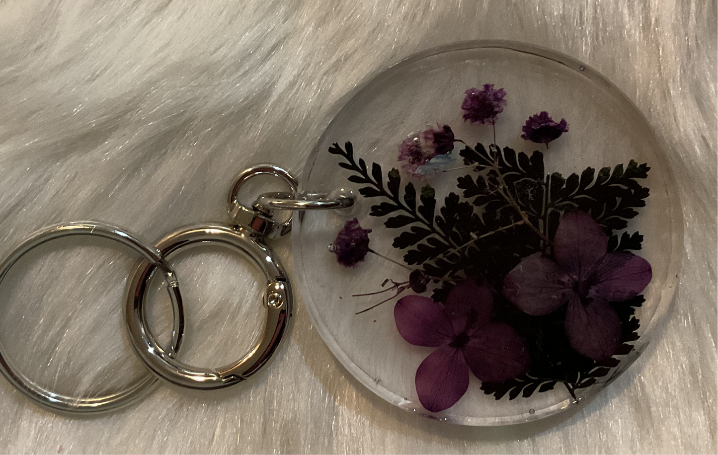 Dried floral key chain