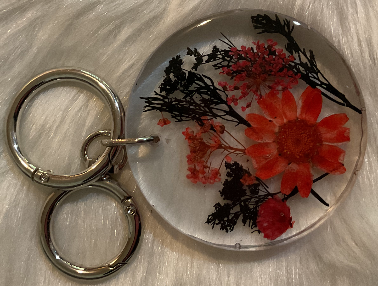 Dried floral key chain