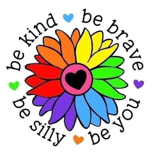 DTFs (direct to Film) Transfers Autism flower BE KIND, BE BRAVE, Be SILLY, BE YOU