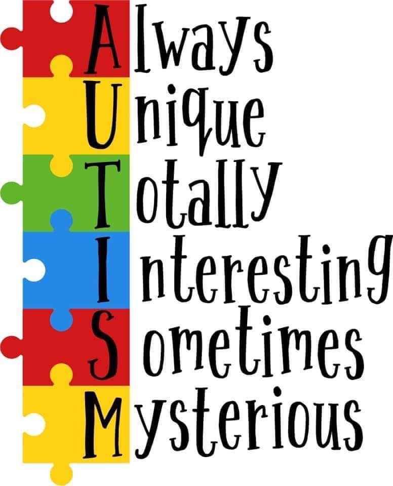 DTFs (direct to Film) Transfers Autism Puzzle Pieces Making the word ATISUM.