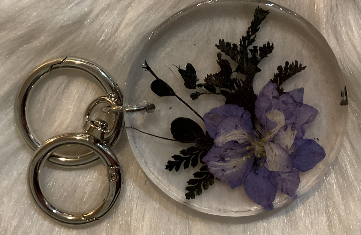 Dried floral key chain