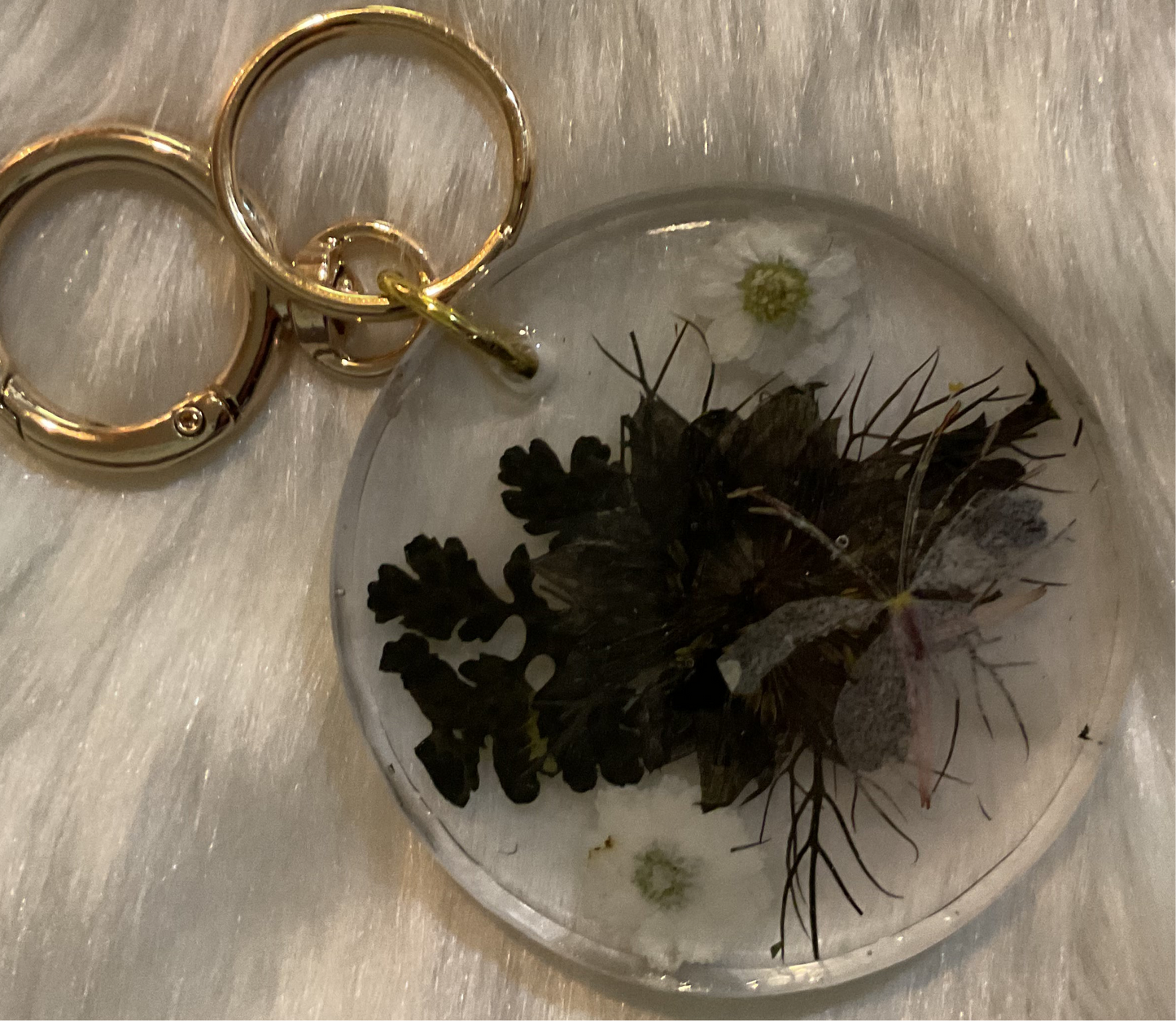 Dried floral key chain