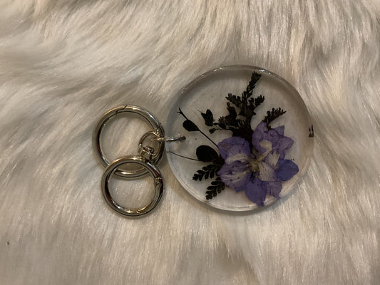 Dried floral key chain