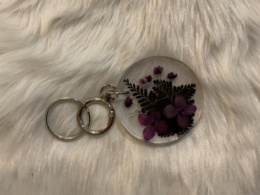 Dried floral key chain