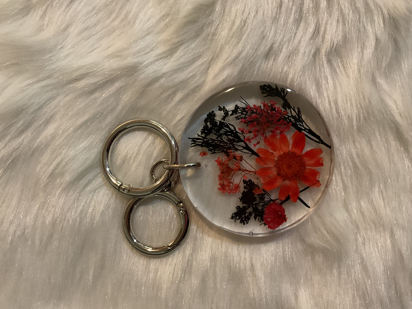 Dried floral key chain