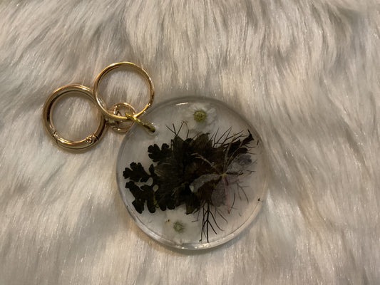 Dried floral key chain